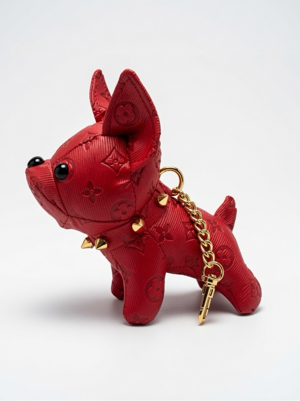 Red French bulldog fashion bag charm